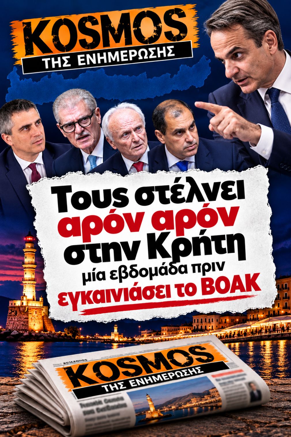 Κυβερνητικό κλιμάκιο στην Κρήτη τη Δευτέρα για τις ζημιές από την κακοκαιρία