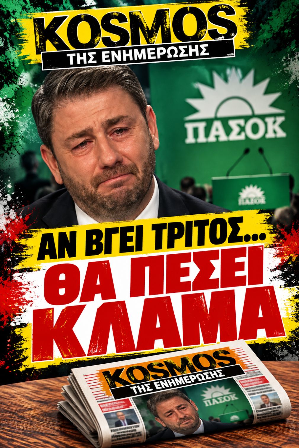 Θα πέσει "κλάμα" αν βγει τρίτο το ΠΑΣΟΚ στα Χανιά!