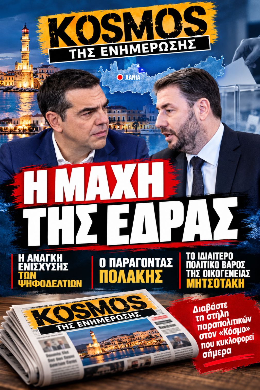 Οι λόγοι που κατεβαίνουν Tσίπρας και Ανδρουλάκης στα Χανιά υποψήφιοι!